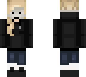 black hoodie girl with mask