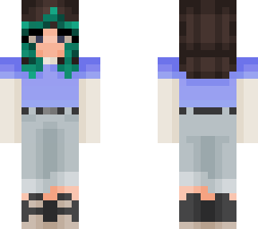 dyed hair girl -turquoise-