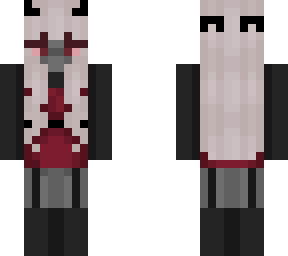 goth grey skin girl in a red dress