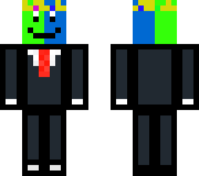 green and blue black outlined tuxedo