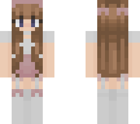 pink girl brown hair