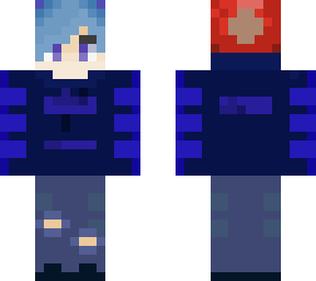 blue human among us character!