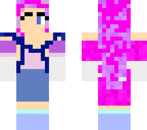 crazy tang top girl with gloves and pink hair