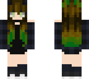 green haired demon girl