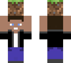 man holding grass block