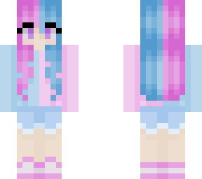 pink and blue half and half