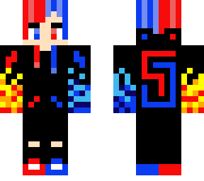 red and blue mix