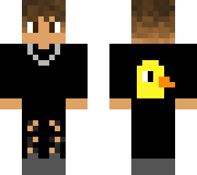 teen boy with silver chain duck shirt