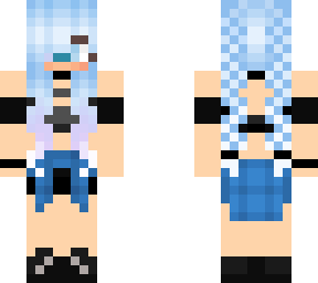 blue haired braid girl