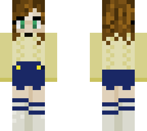brown hair girl with yellow sweater