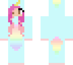 cyan and pink unicorn
