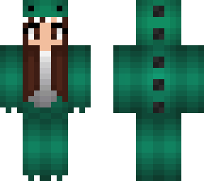 dino onesie - brown hair and brown eyes