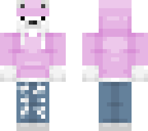 polar bear with hoodie and jeans and lukaip hat