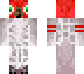 red & white bird