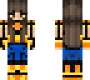 yellow blue and orange woman