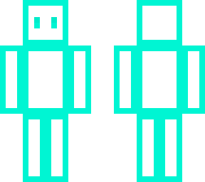 cyan outline