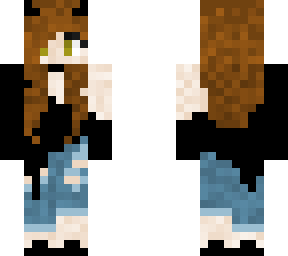 girl with ripped jeans and horns