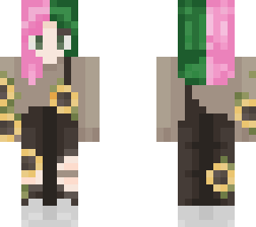 half green half pink