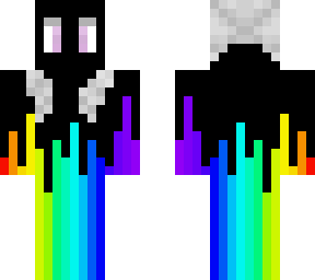 rainbow on black with white braid