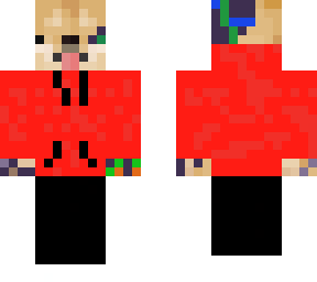 terminator doge in red sweatshirt
