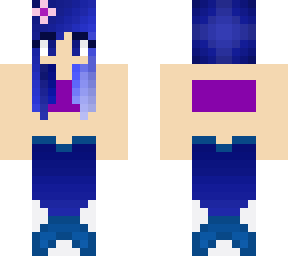 blue and purple mermaid skin