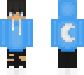 boy with blue moon hoodie