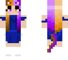 neko, cute, orange hair, purple hair, kawaii, blue dress ( lia )