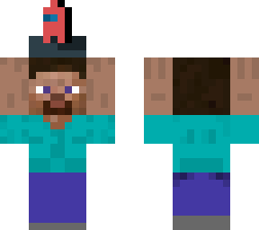 steve holding a among us character