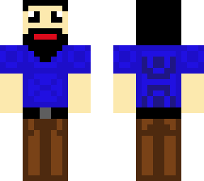 a man with a beard and a blue shirt