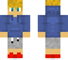 blonde guy with blue hoodie