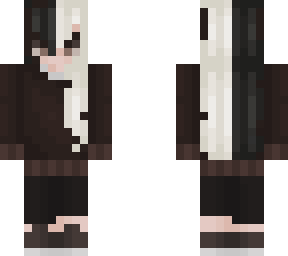 girl with ram horns - black/white hair