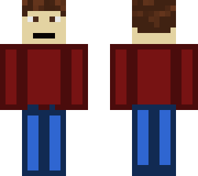 guy with red shirt and jeans