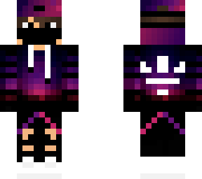 high level gamer in purple outfit
