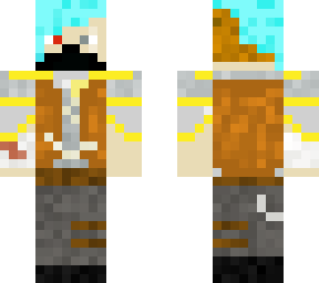 iparzival: me (#2): blue hair warrior, leather vest + armor