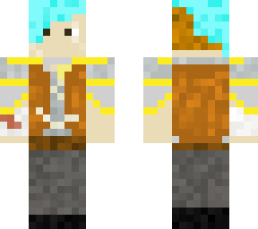 iparzival: me: blue hair warrior, leather vest + armor