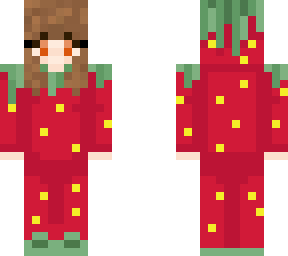 orange/pink girl with strawberry onesie