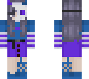purple and blue skull mask