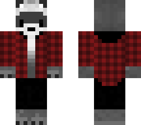 racoon with flannel