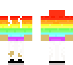 skin base/outfit base rainbow sweatshirt+white pants and shoes