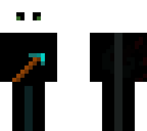 white and black with pickaxe