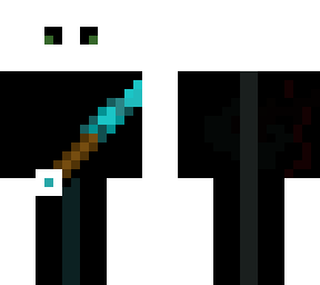 white and black with sword