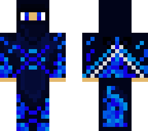 blue flame ninja with flamed katanas