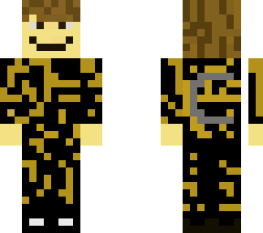 gold and black with gray c on the back