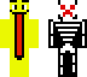 half skeleton half funny tongue man