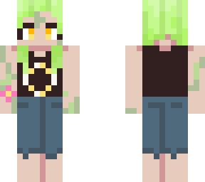 lime haired flower gal