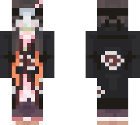 nezuko with akatsuki cloak and white face