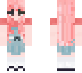 pink hair + overalls