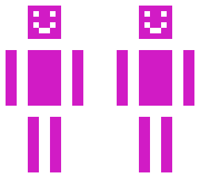 purple and white guy