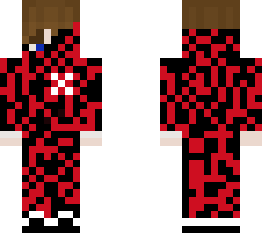 red and black with one eye coverd