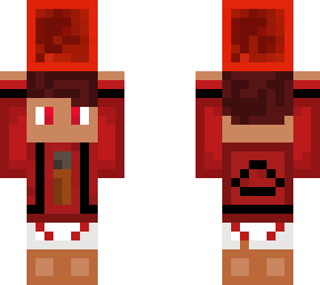 redstone boy holding a redstone block